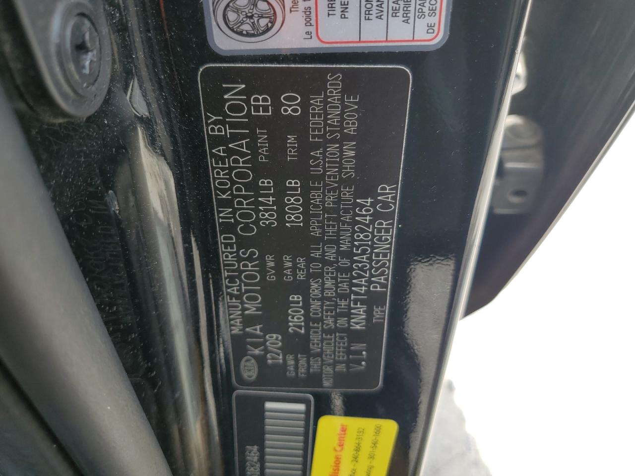 2010 Kia Forte Lx VIN: KNAFT4A23A5182464 Lot: 67584294