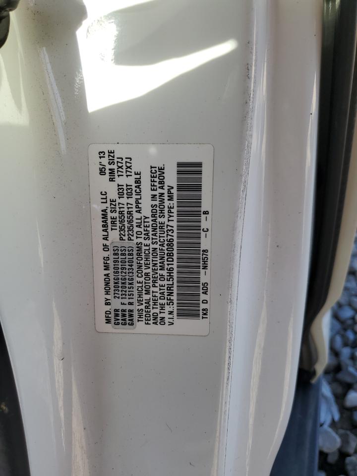 5FNRL5H61DB086737 2013 Honda Odyssey Exl