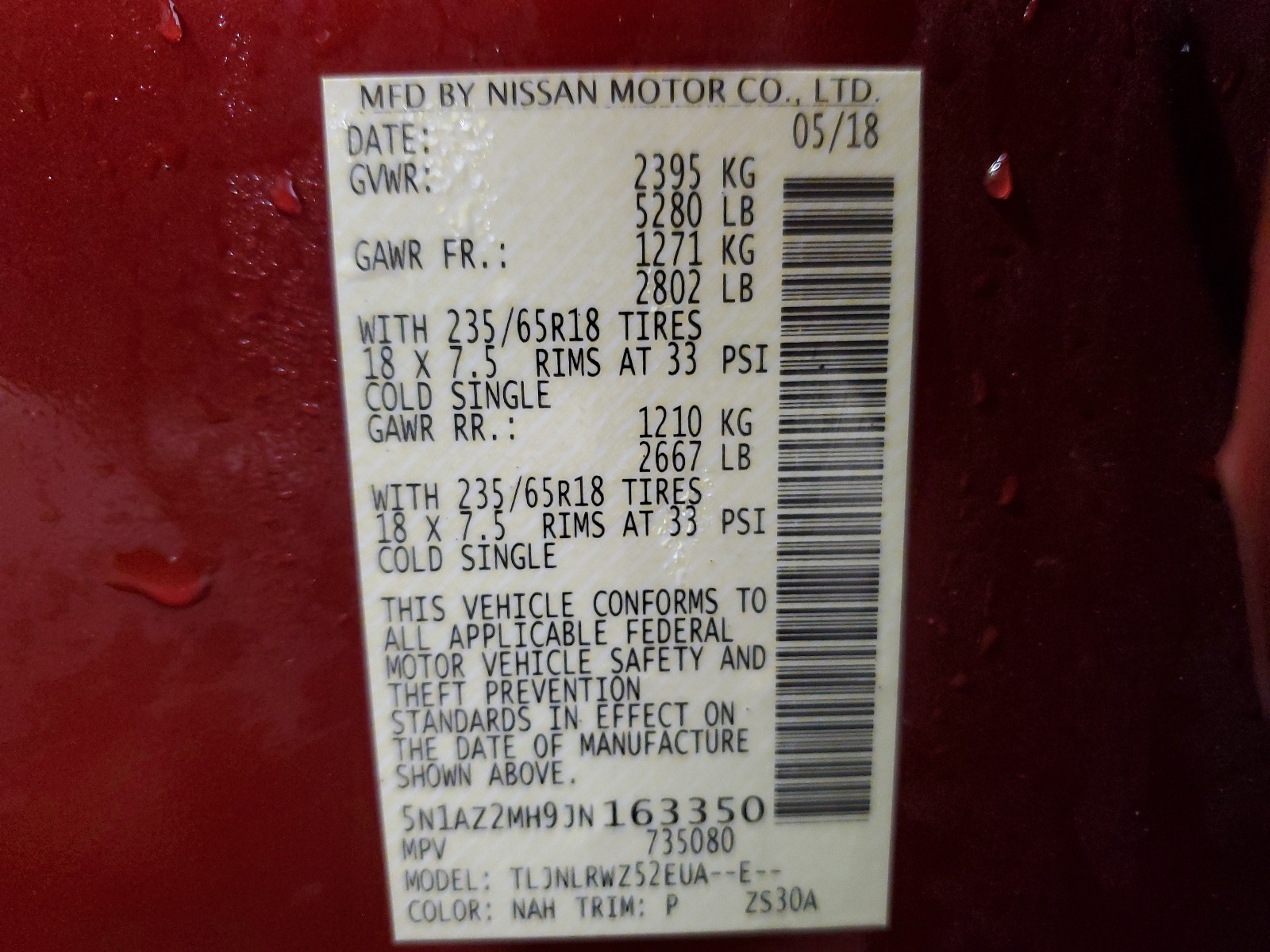 5N1AZ2MH9JN163350 2018 Nissan Murano S