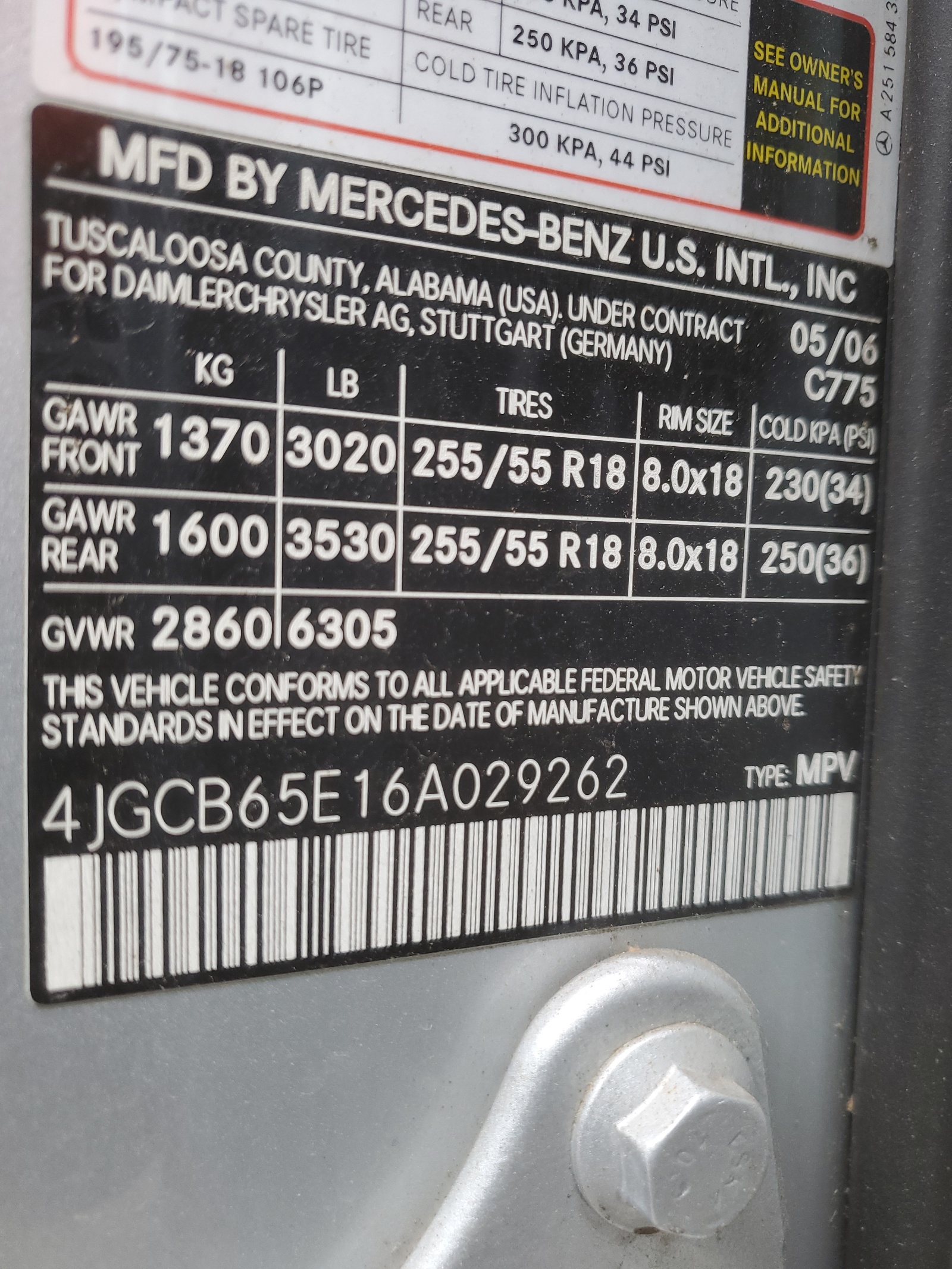 4JGCB65E16A029262 2006 Mercedes-Benz R 350