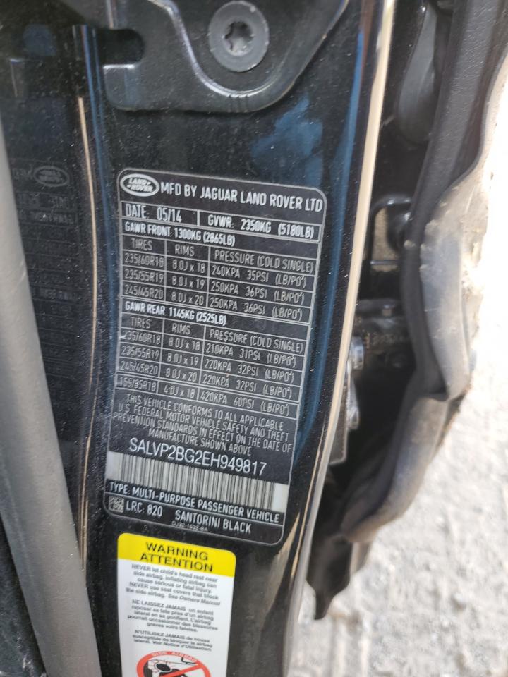 2014 Land Rover Range Rover Evoque Pure Plus VIN: SALVP2BG2EH949817 Lot: 68470104