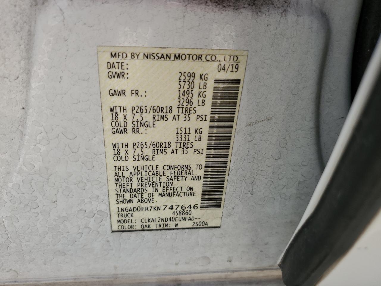 1N6AD0ER7KN747646 2019 NISSAN NAVARA - Image 13