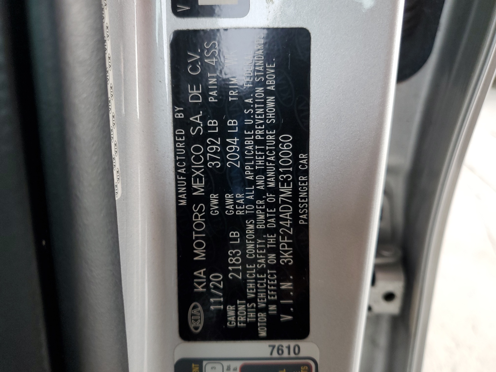 3KPF24AD7ME310060 2021 Kia Forte Fe