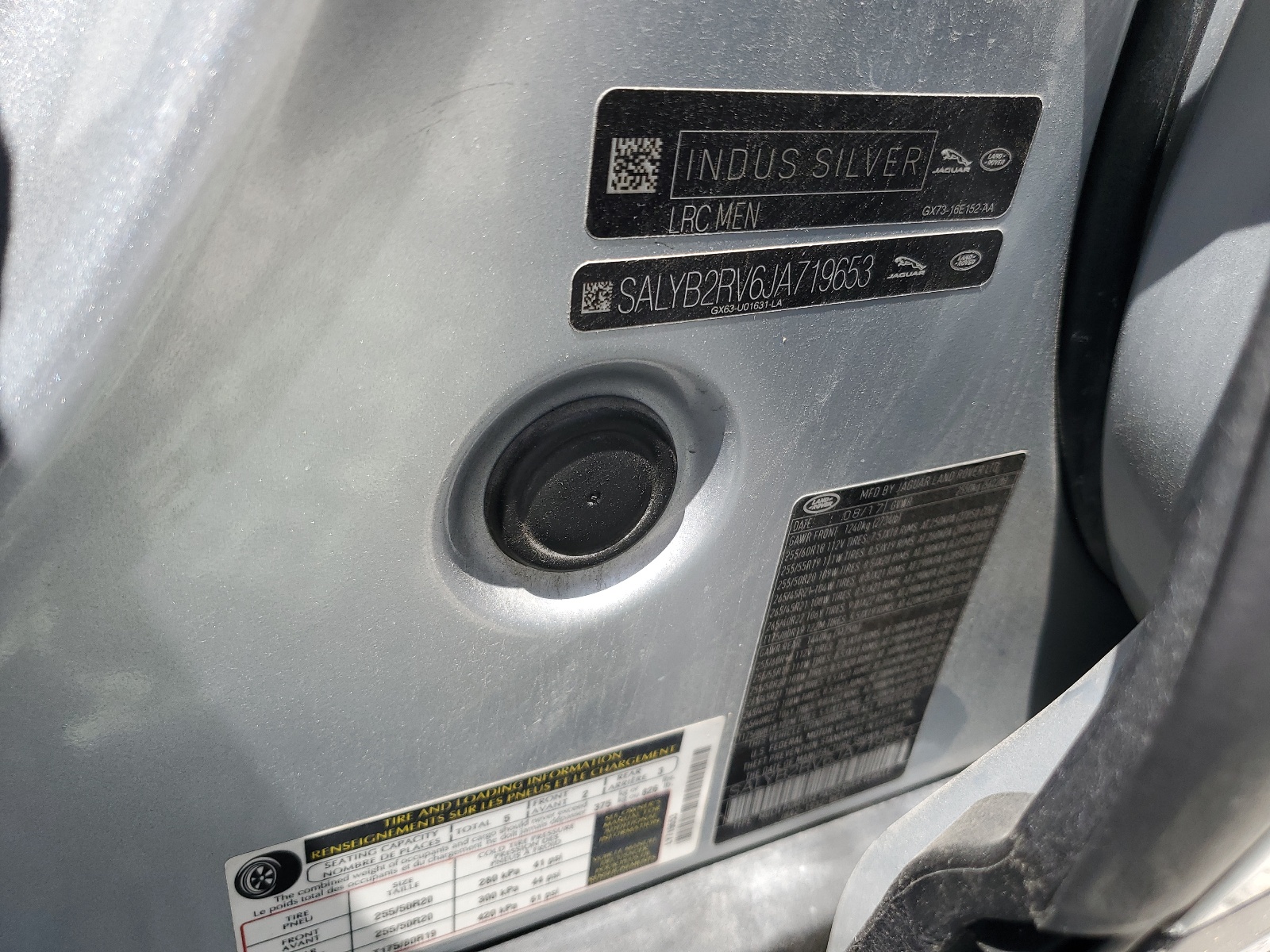 SALYB2RV6JA719653 2018 Land Rover Range Rover Velar S