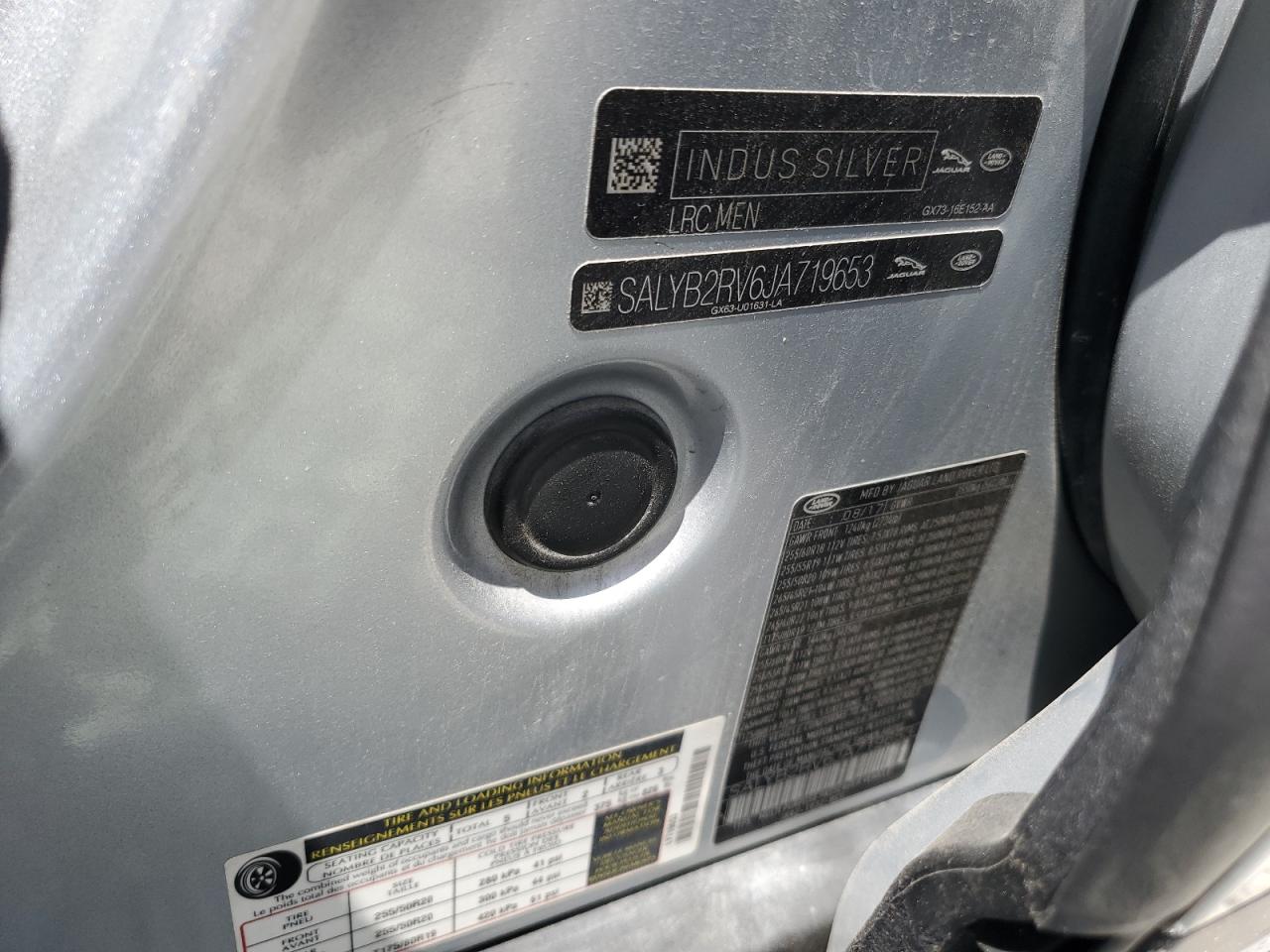 2018 Land Rover Range Rover Velar S VIN: SALYB2RV6JA719653 Lot: 64940964