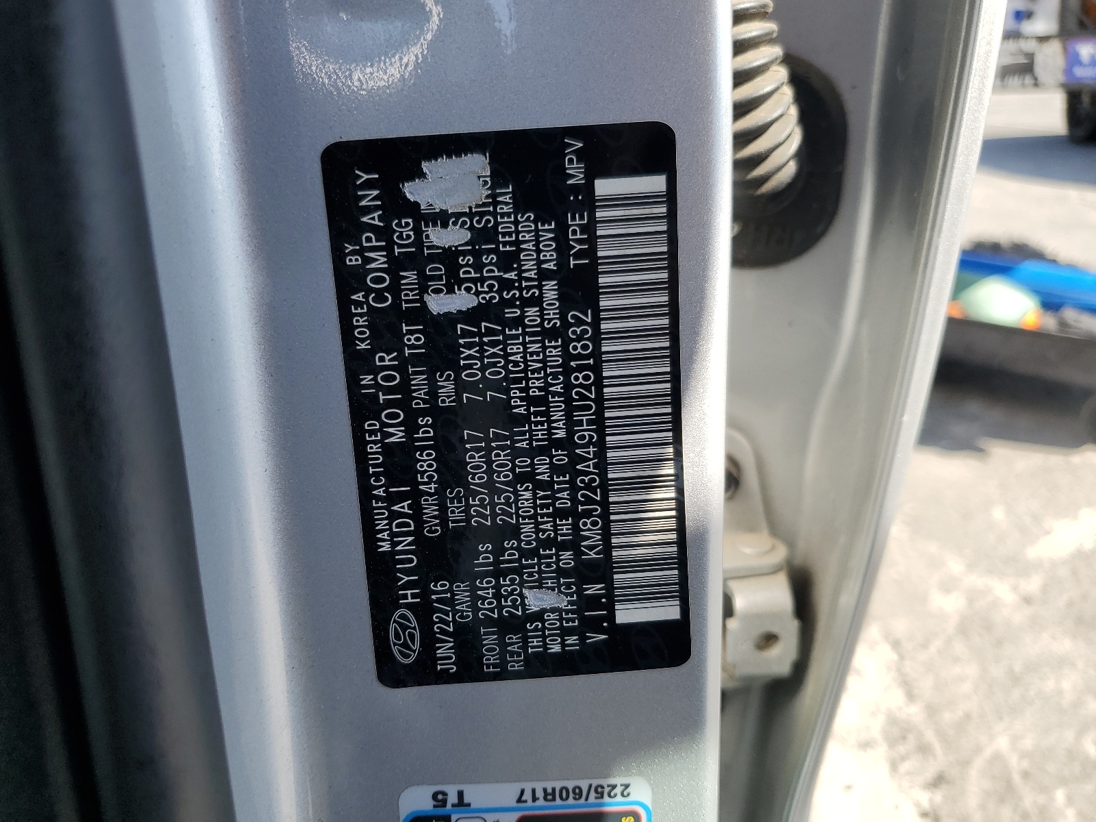 KM8J23A49HU281832 2017 Hyundai Tucson Se