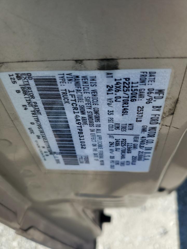 1996 Ford Ranger Super Cab VIN: 1FTCR14A9TPB31032 Lot: 65857314