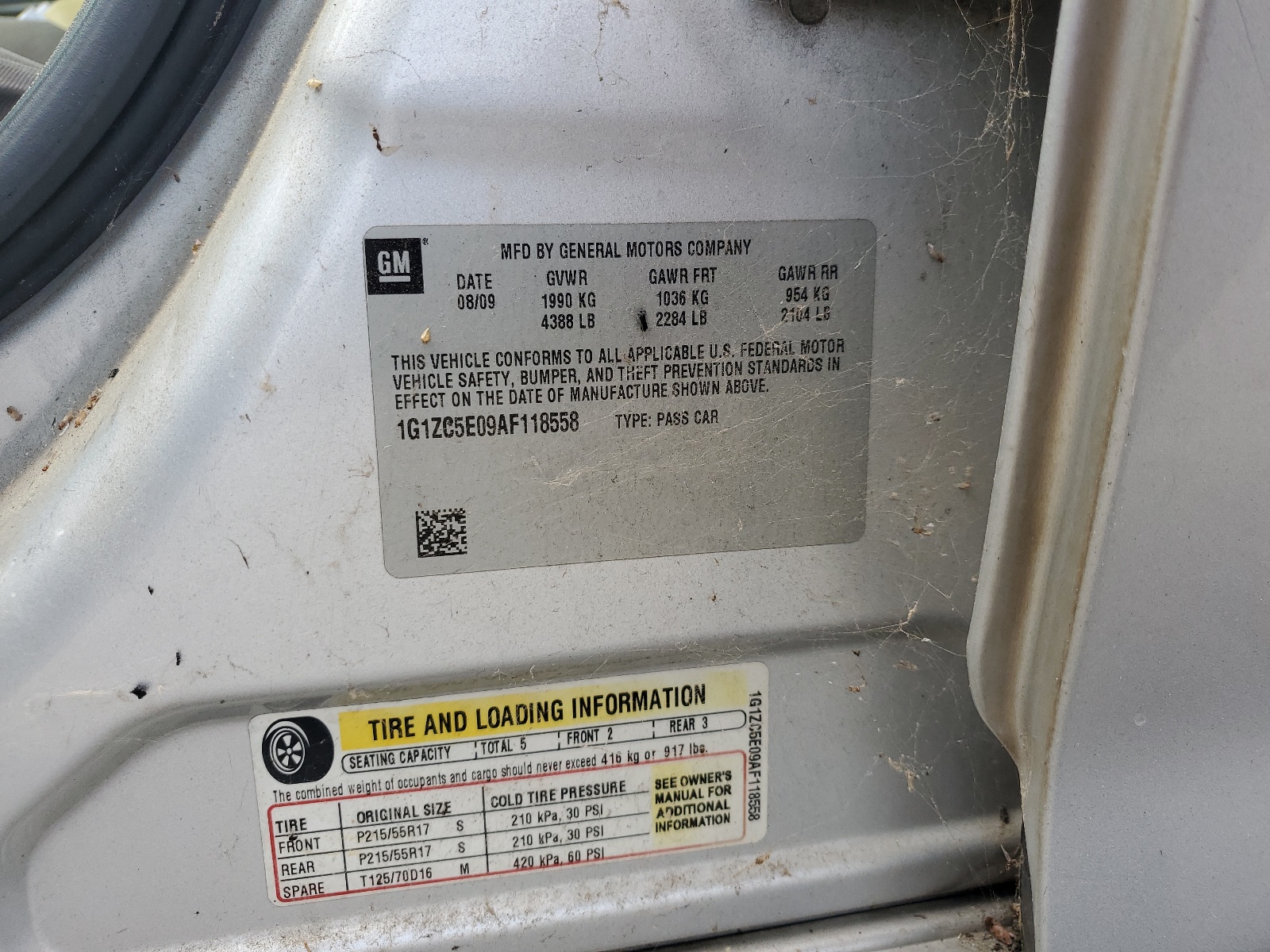 1G1ZC5E09AF118558 2010 Chevrolet Malibu 1Lt