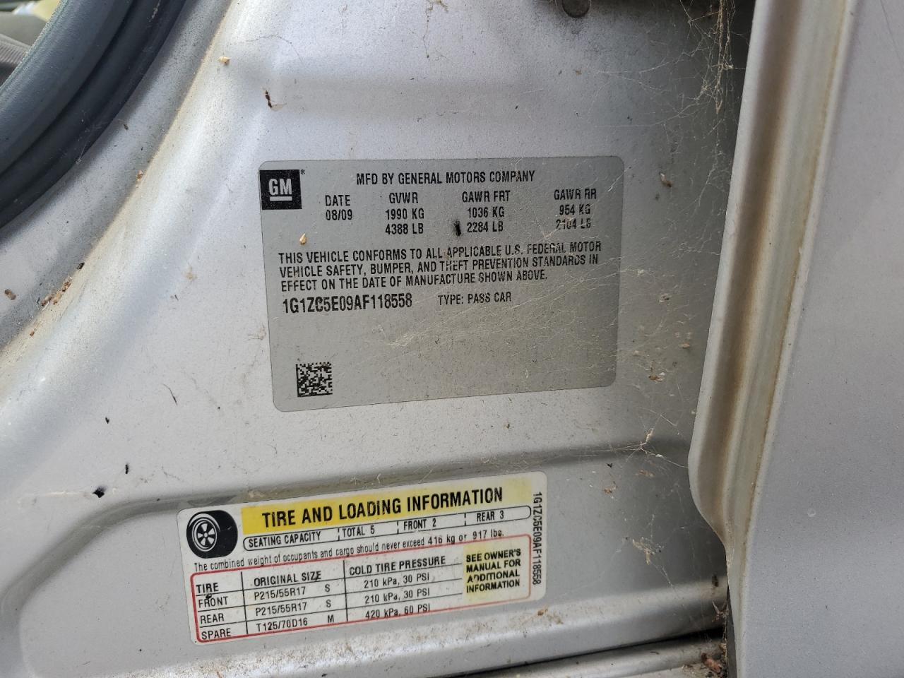 2010 Chevrolet Malibu 1Lt VIN: 1G1ZC5E09AF118558 Lot: 66737864