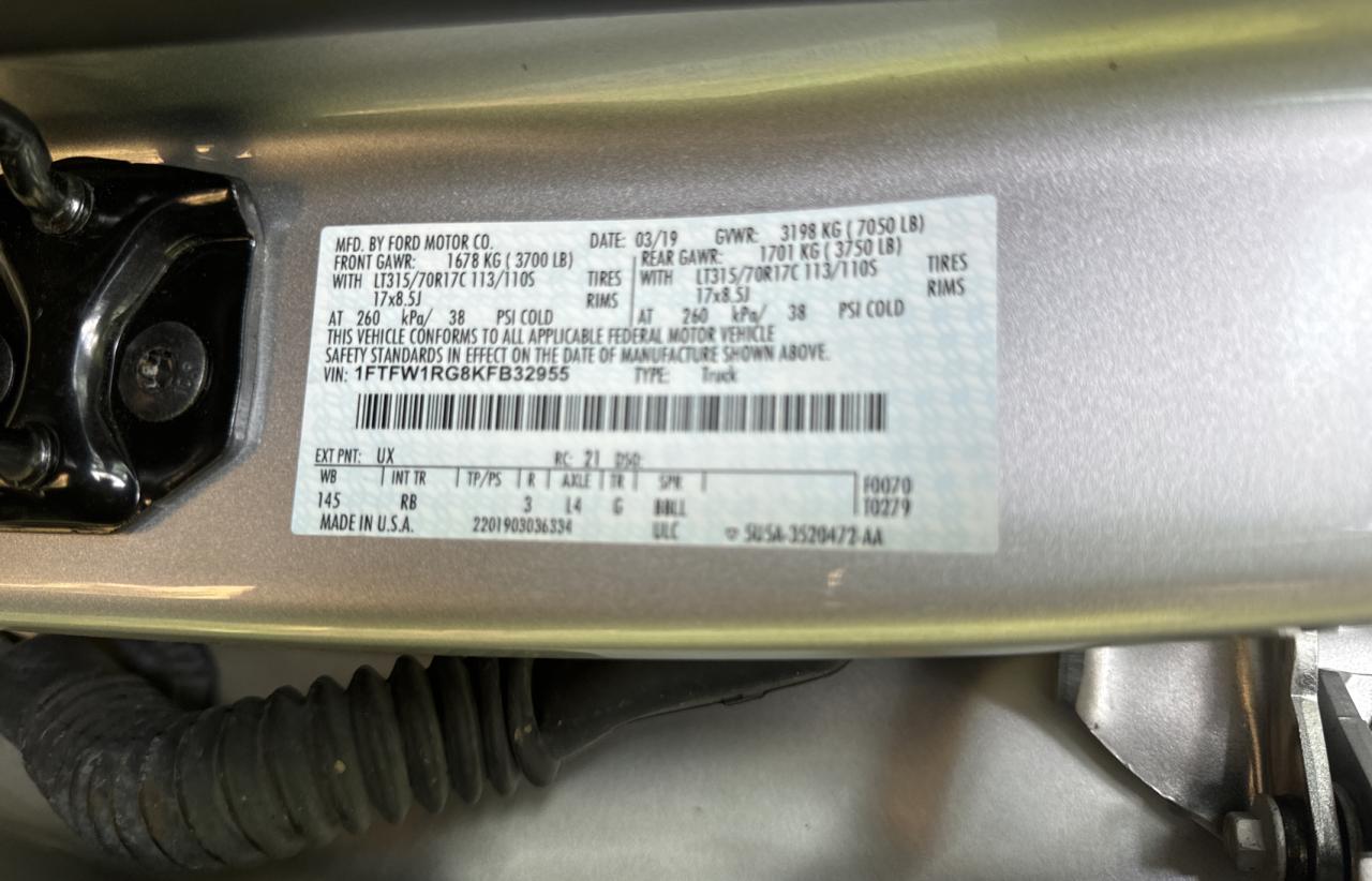 1FTFW1RG8KFB32956 2019 Ford F150 Raptor