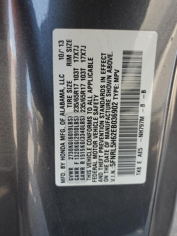 5FNRL5H62EB036902 2014 Honda Odyssey Exl