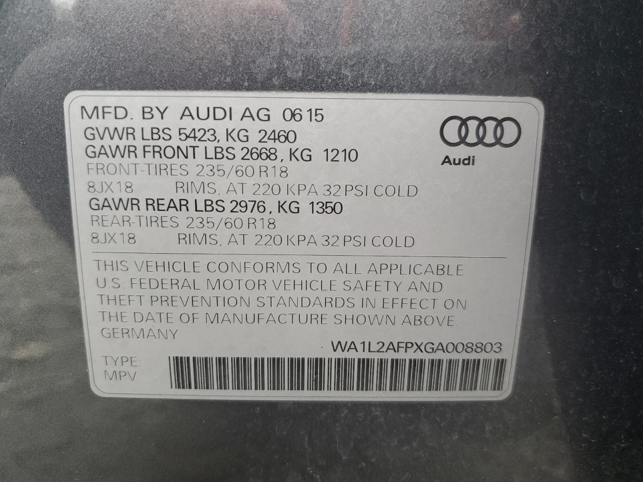 WA1L2AFPXGA008803 2016 Audi Q5 Premium Plus