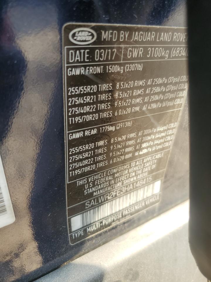 2017 Land Rover Range Rover Sport Sc VIN: SALWR2FE3HA148415 Lot: 66137994