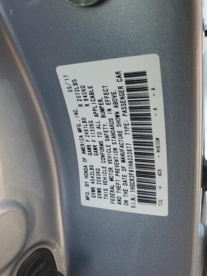 1HGCR3F81HA033677 2017 Honda Accord Exl