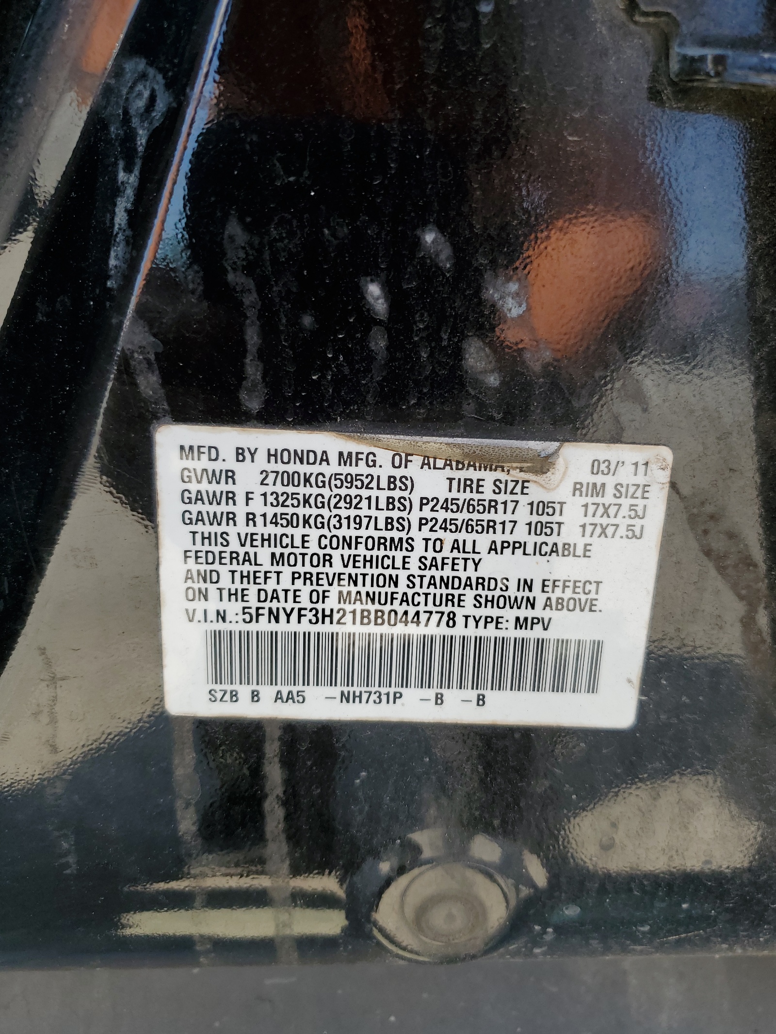 5FNYF3H21BB044778 2011 Honda Pilot Lx 5FNYF3H21BB044778 2011 Honda Pilot Lx