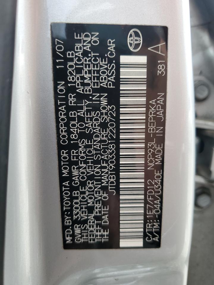 JTDBT903381220723 2008 Toyota Yaris