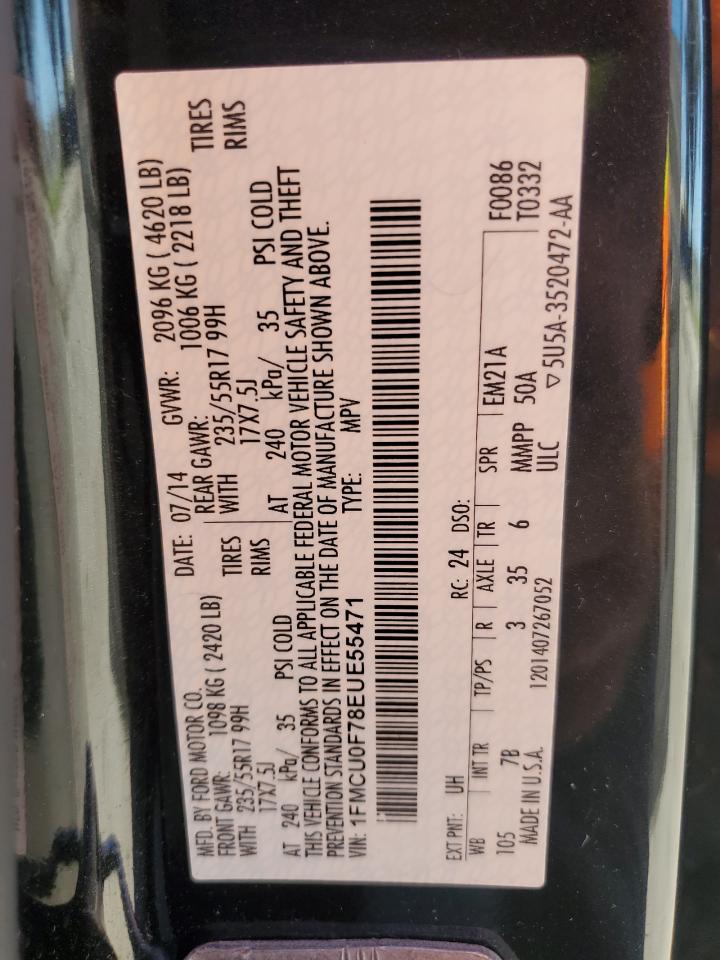 2014 Ford Escape S VIN: 1FMCU0F78EUE55471 Lot: 69012084