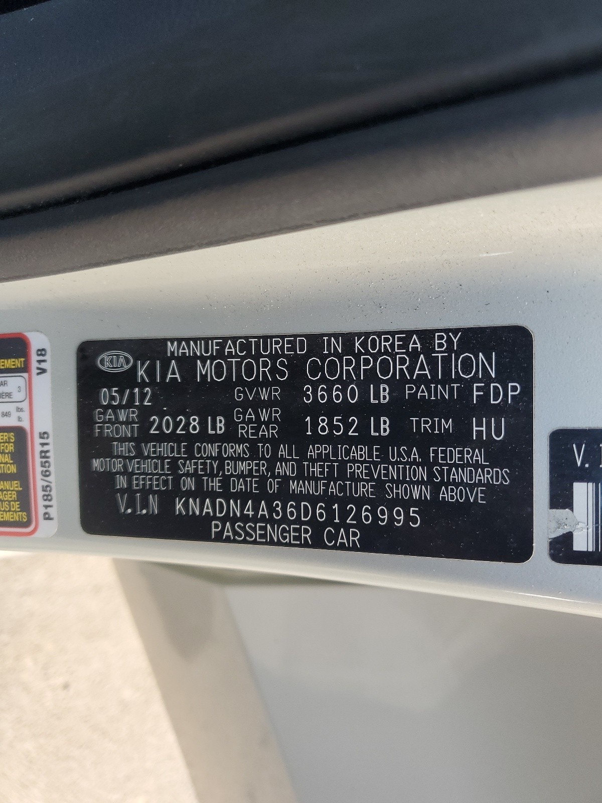 KNADN4A36D6126995 2013 Kia Rio Ex