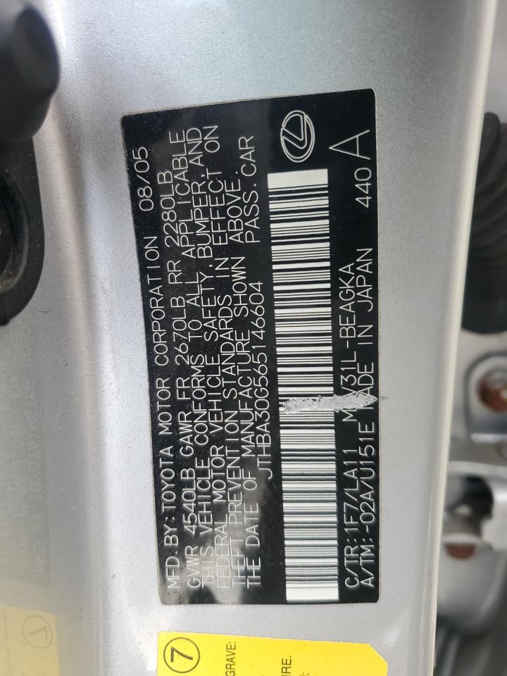 JTHBA30G565146604 2006 Lexus Es 330