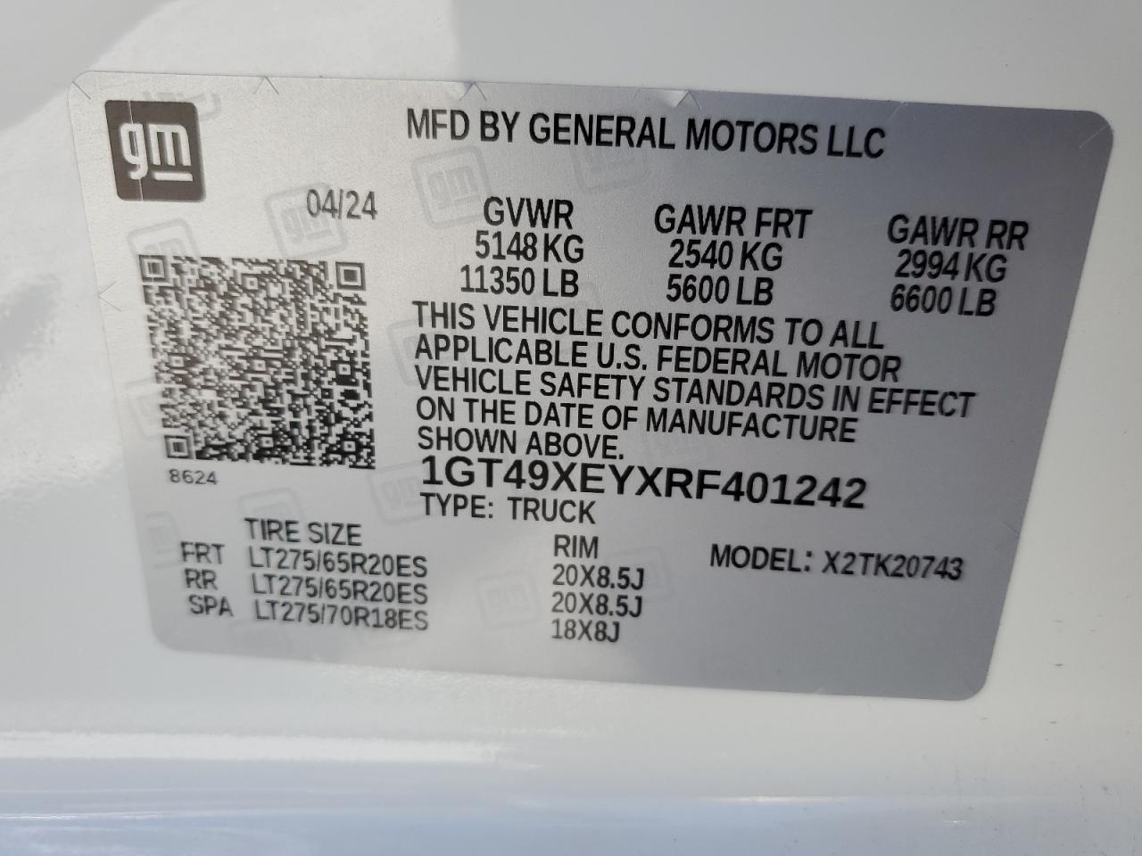 1GT49XEYXRF401242 2024 GMC Sierra K2500 Denali Ultimate