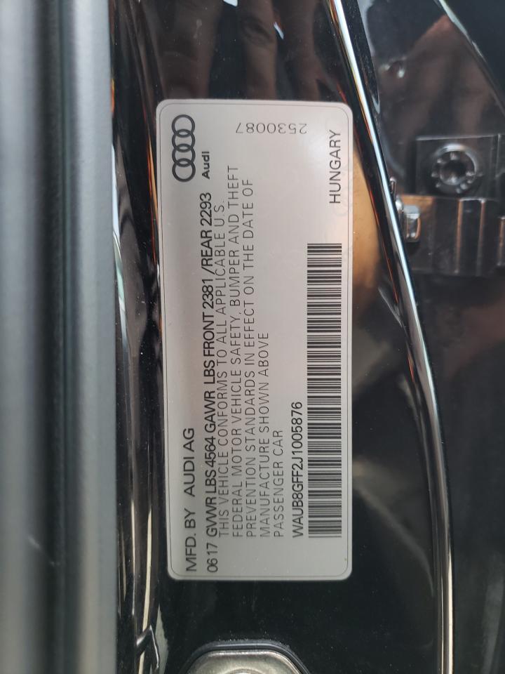 2018 Audi A3 Premium VIN: WAUB8GFF2J1005876 Lot: 66461244