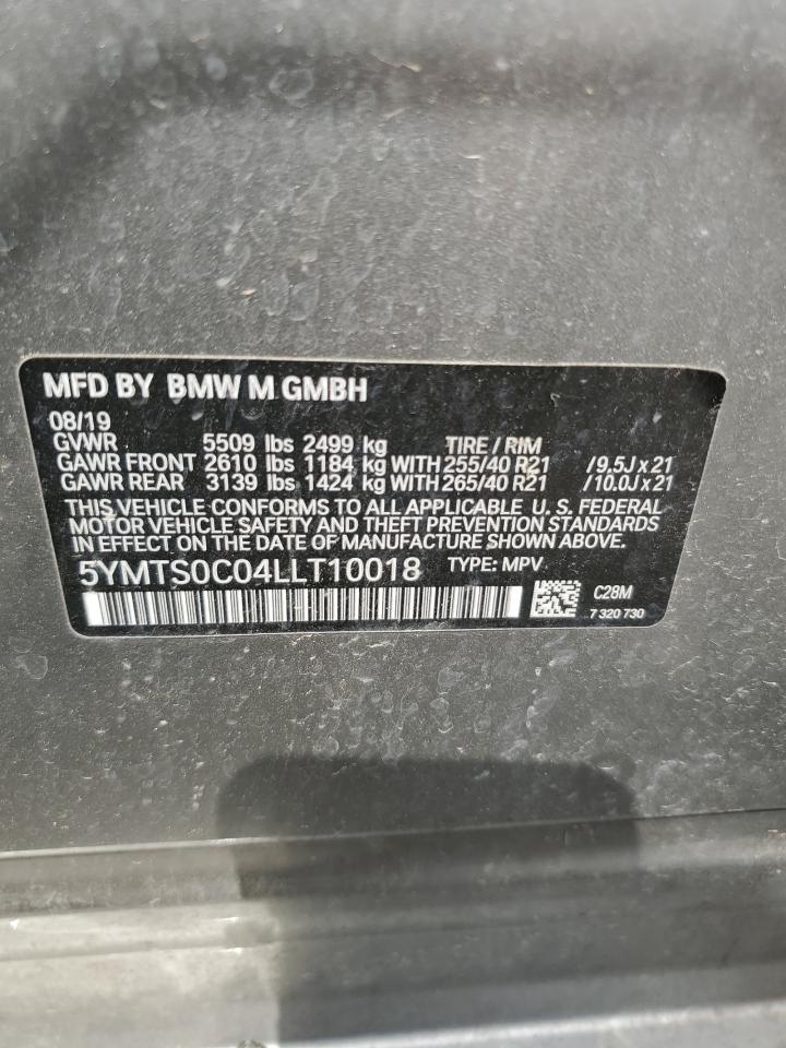 2020 BMW X3 M Competition VIN: 5YMTS0C04LLT10018 Lot: 66392254