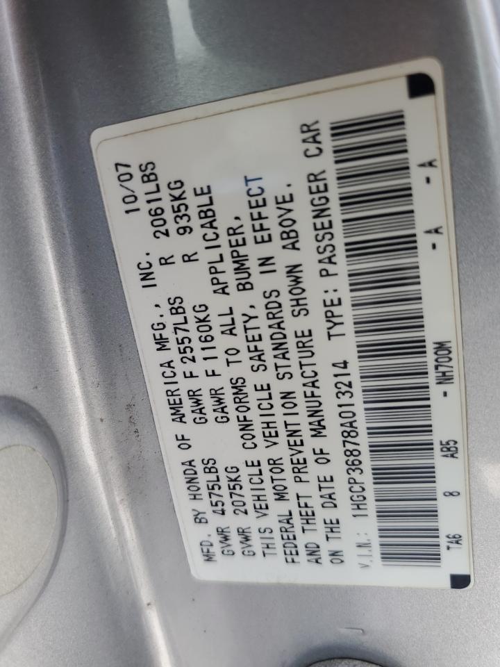 1HGCP36878A013214 2008 Honda Accord Exl