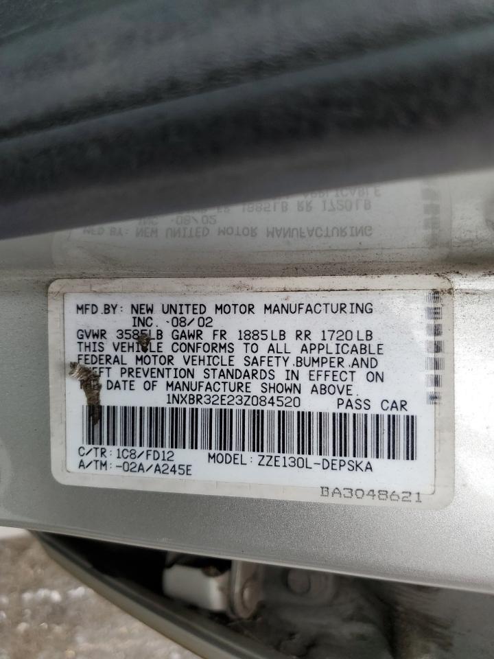 2003 Toyota Corolla Ce VIN: 1NXBR32E23Z084520 Lot: 65495954