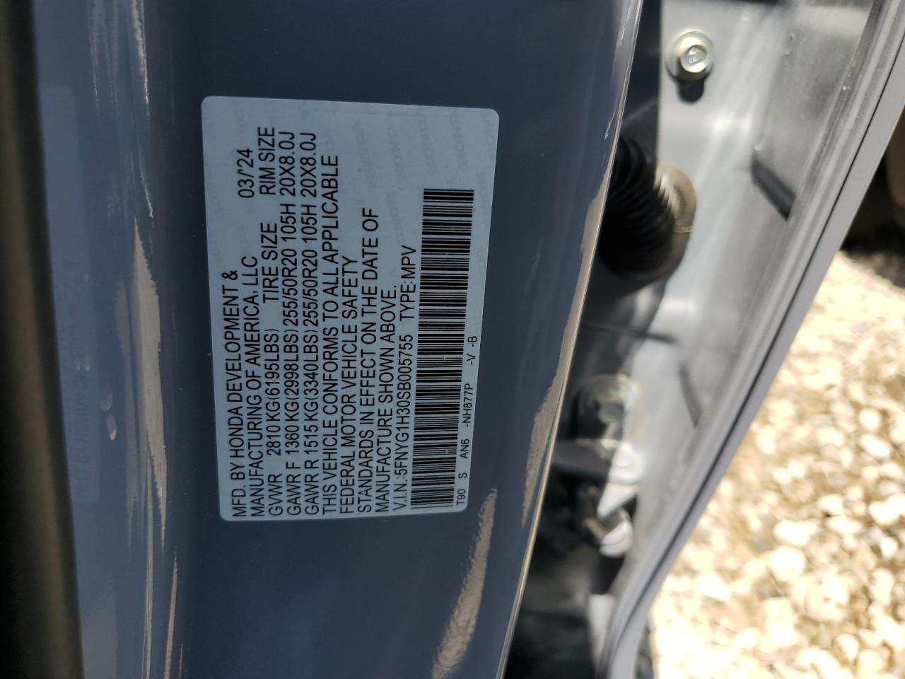 VIN 5FNYG1H30SB005755 2025 HONDA PILOT no.14