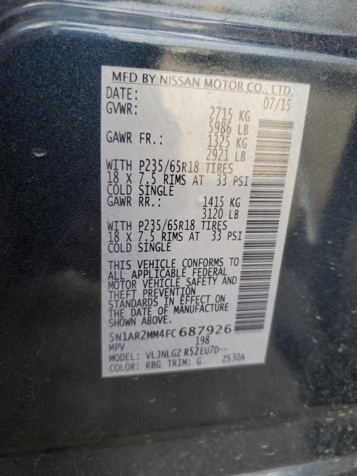 5N1AR2MM4FC687926 2015 Nissan Pathfinder S