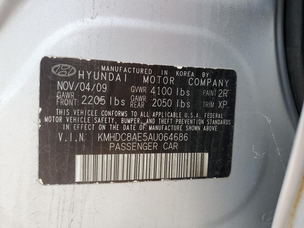 2010 Hyundai Elantra Touring Gls VIN: KMHDC8AE5AU064686 Lot: 66328844