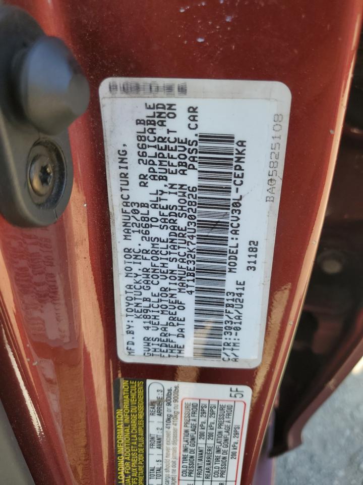 4T1BE32K74U302826 2004 Toyota Camry Le