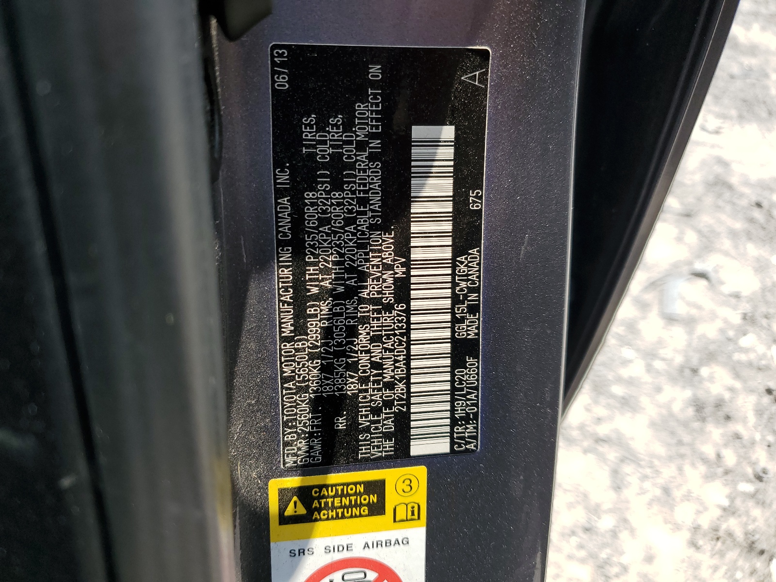 2T2BK1BA4DC213376 2013 Lexus Rx 350 Base