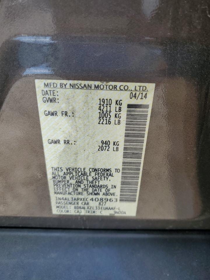 2014 Nissan Altima 2.5 VIN: 1N4AL3APXEC408963 Lot: 68272084