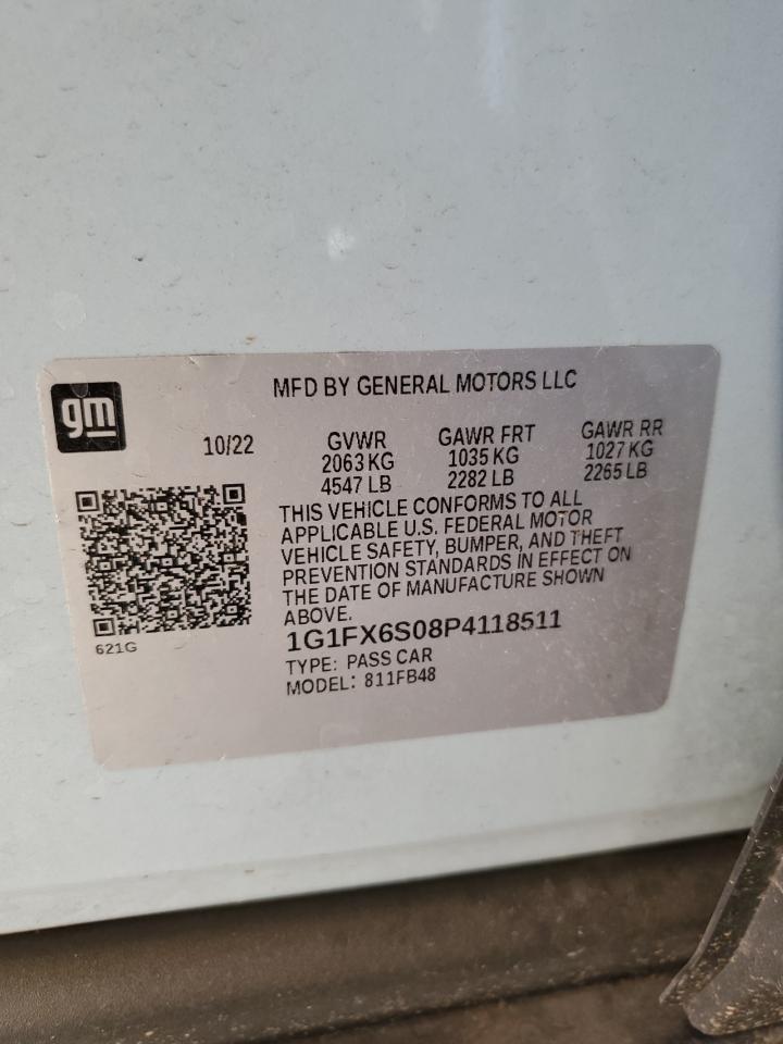 2023 Chevrolet Bolt Ev 2Lt VIN: 1G1FX6S08P4118511 Lot: 66742764