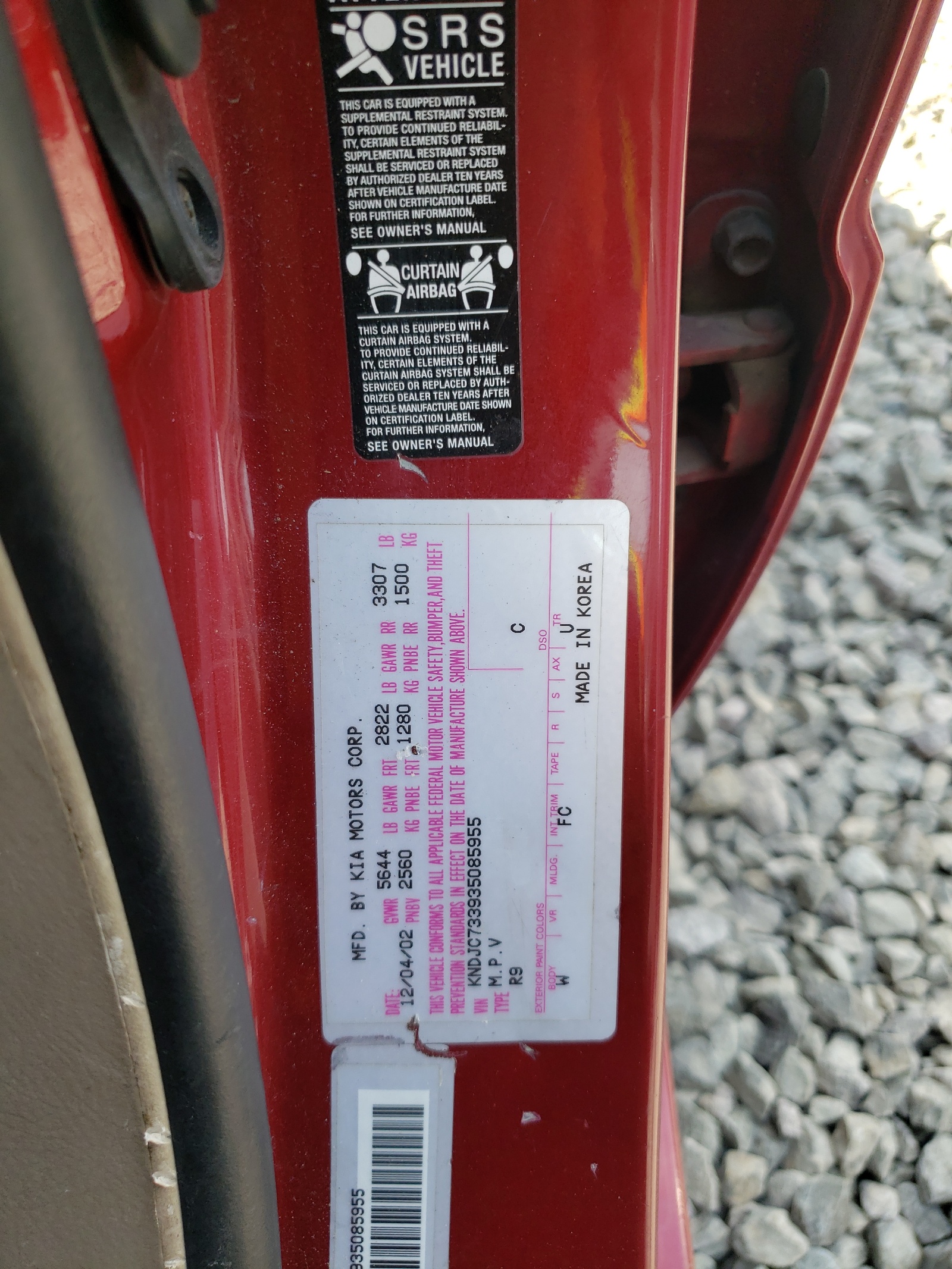 KNDJC733935085955 2003 Kia Sorento Ex