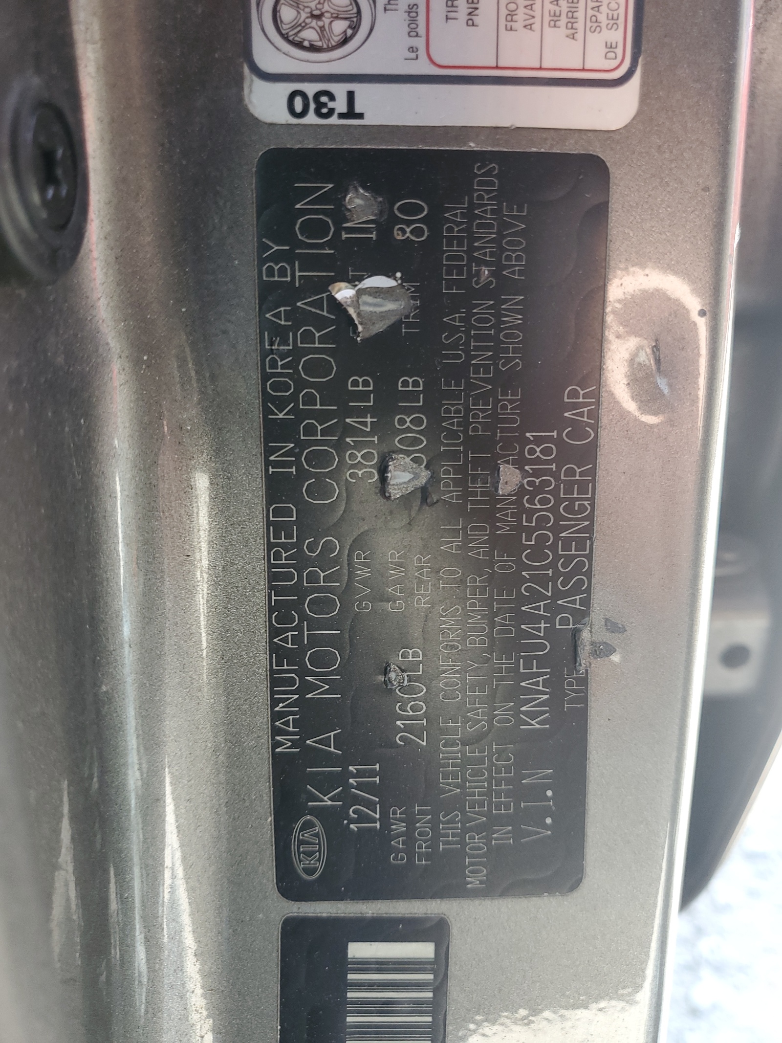 KNAFU4A21C5563181 2012 Kia Forte Ex