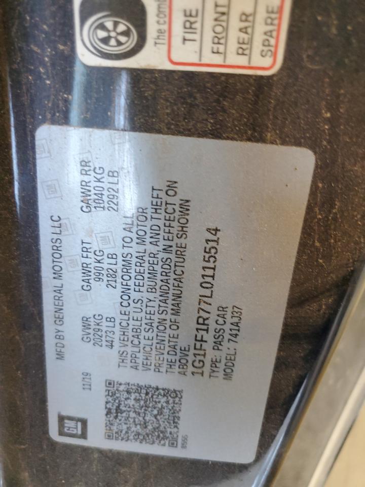 2020 Chevrolet Camaro Lz VIN: 1G1FF1R77L0115514 Lot: 67315194