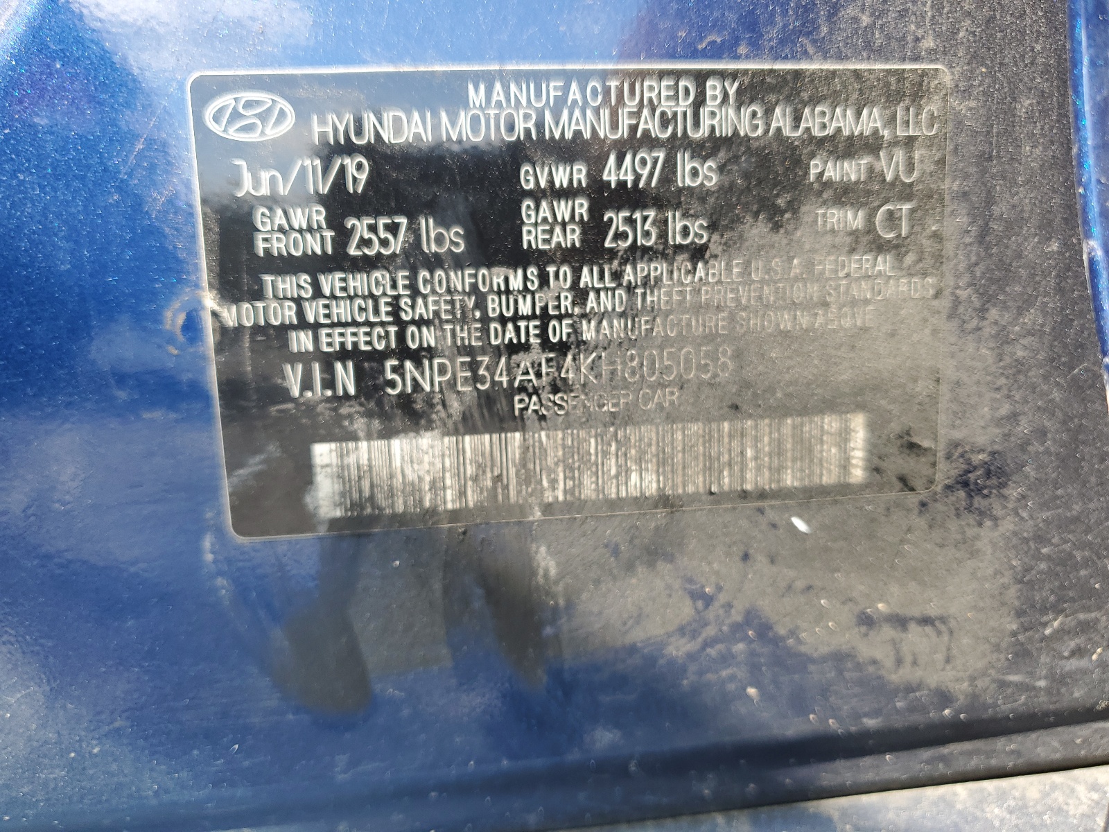 5NPE34AF4KH805058 2019 Hyundai Sonata Limited