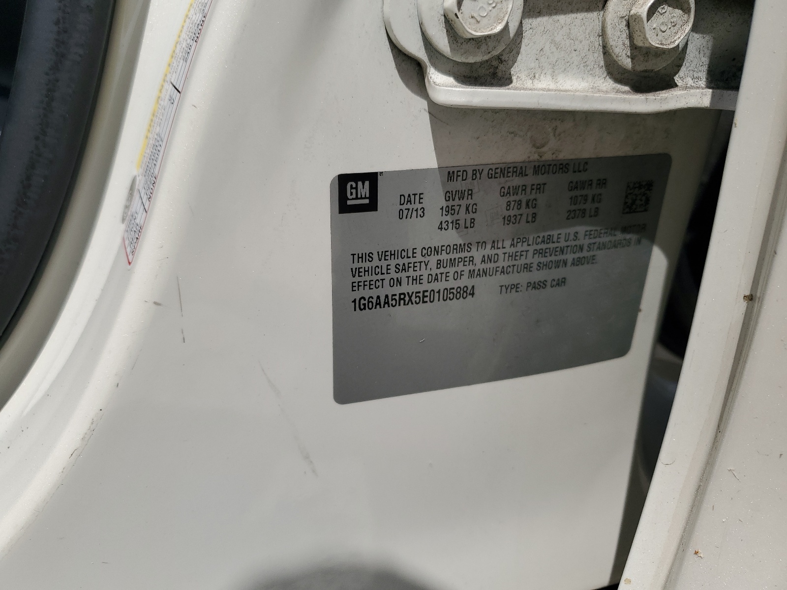 1G6AA5RX5E0105884 2014 Cadillac Ats