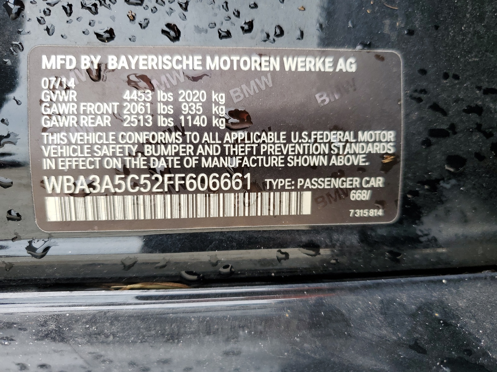 WBA3A5C52FF606661 2015 BMW 328 I
