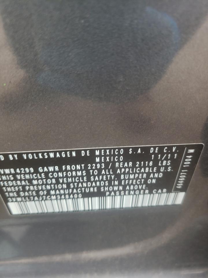 2012 Volkswagen Jetta Tdi VIN: 3VWLL7AJ7CM348400 Lot: 67121334