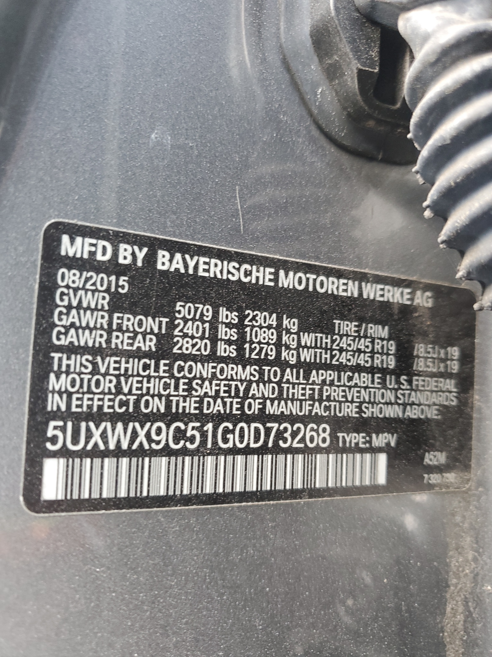 5UXWX9C51G0D73268 2016 BMW X3 xDrive28I