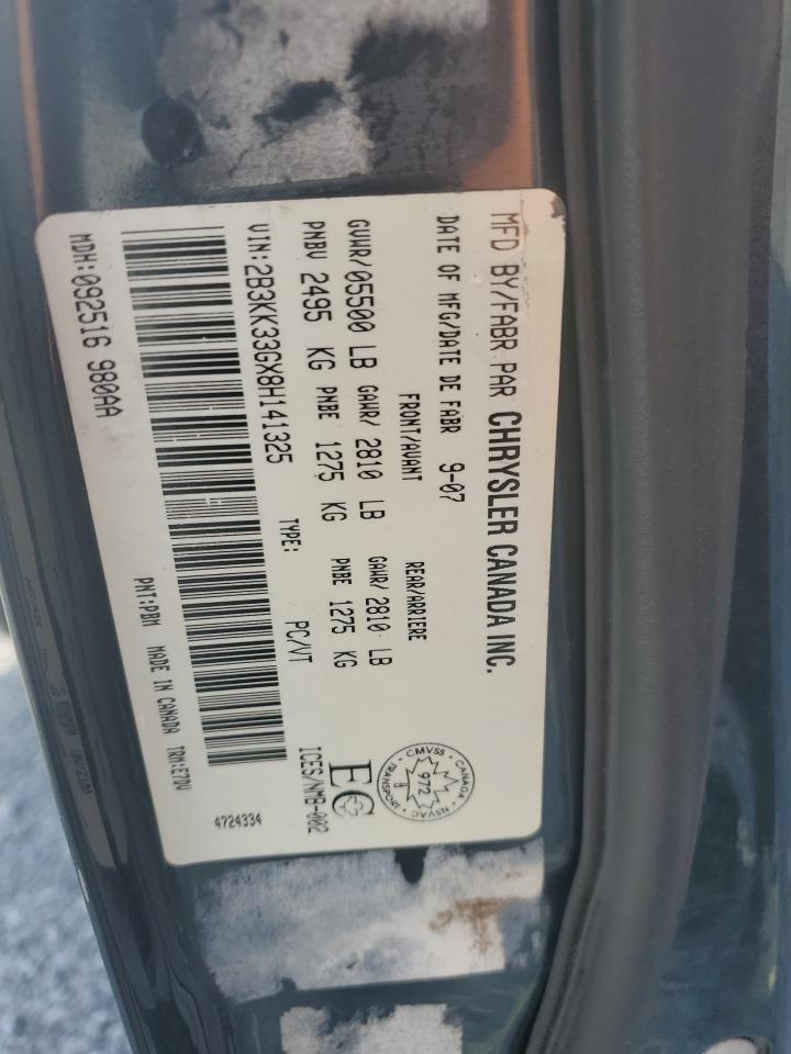 2008 Dodge Charger Sxt VIN: 2B3KK33GX8H141325 Lot: 68383014