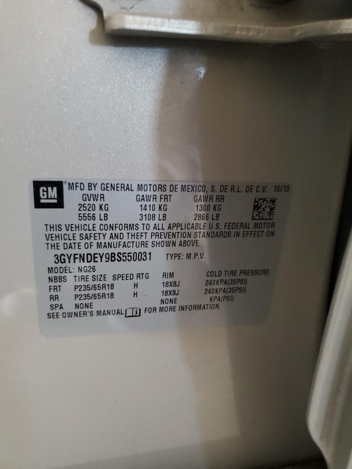 2011 Cadillac Srx Luxury Collection VIN: 3GYFNDEY9BS550031 Lot: 65980994