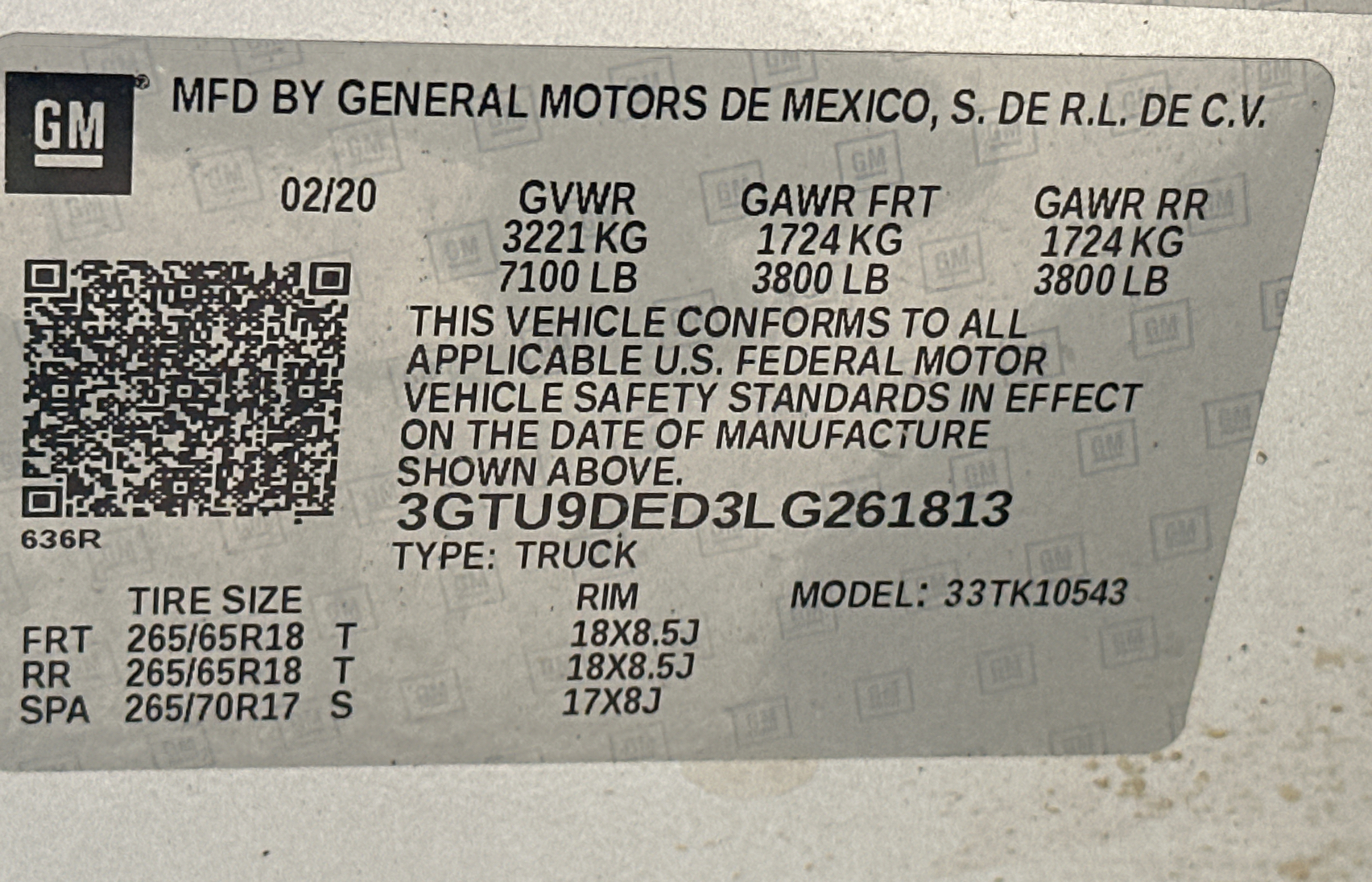 3GTU9DED3LG261813 2020 GMC Sierra K1500 Slt