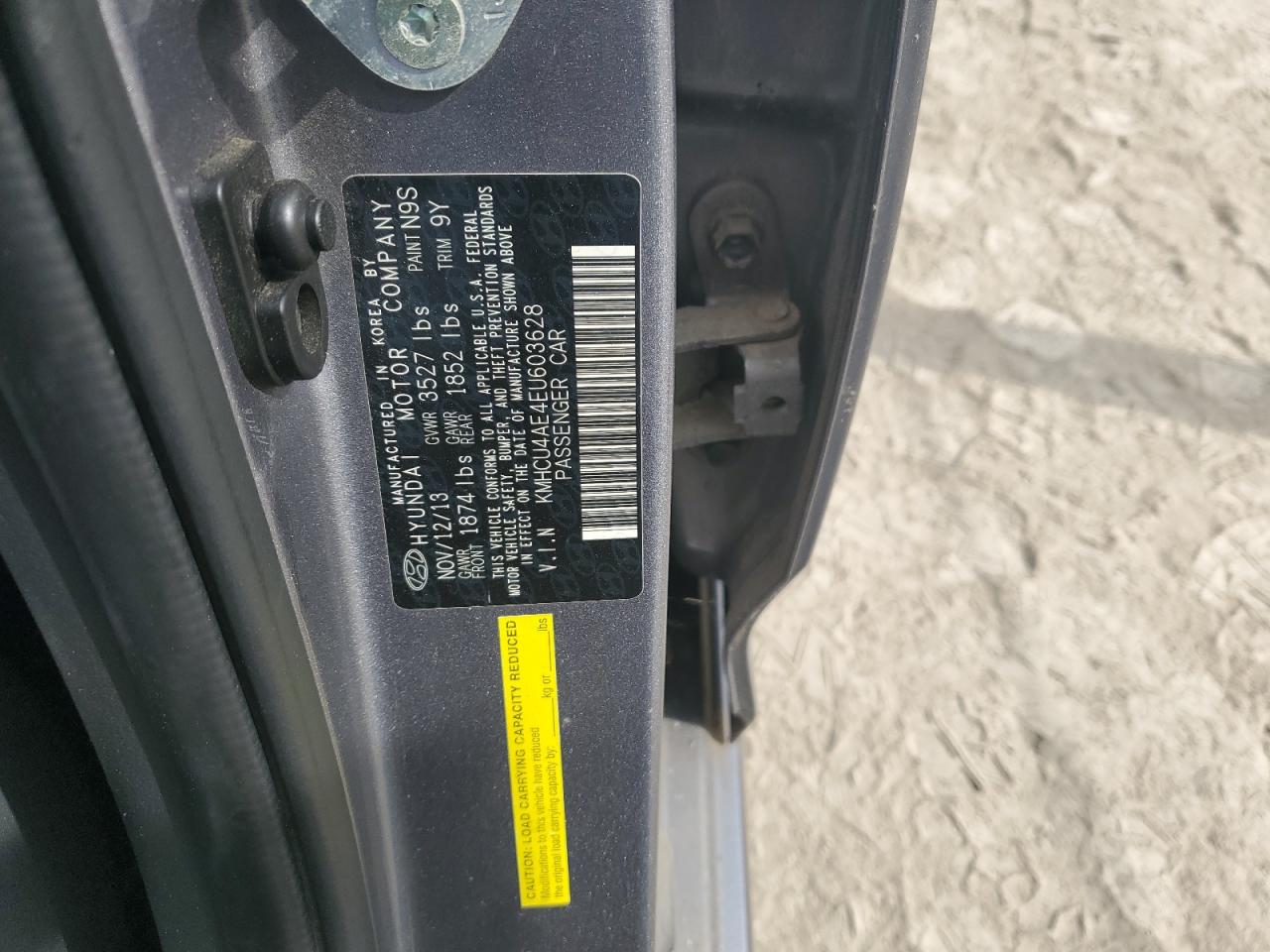 2014 Hyundai Accent Gls VIN: KMHCU4AE4EU603628 Lot: 67196674