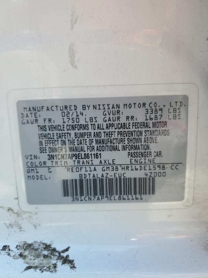 3N1CN7AP9EL861161 2014 Nissan Versa S