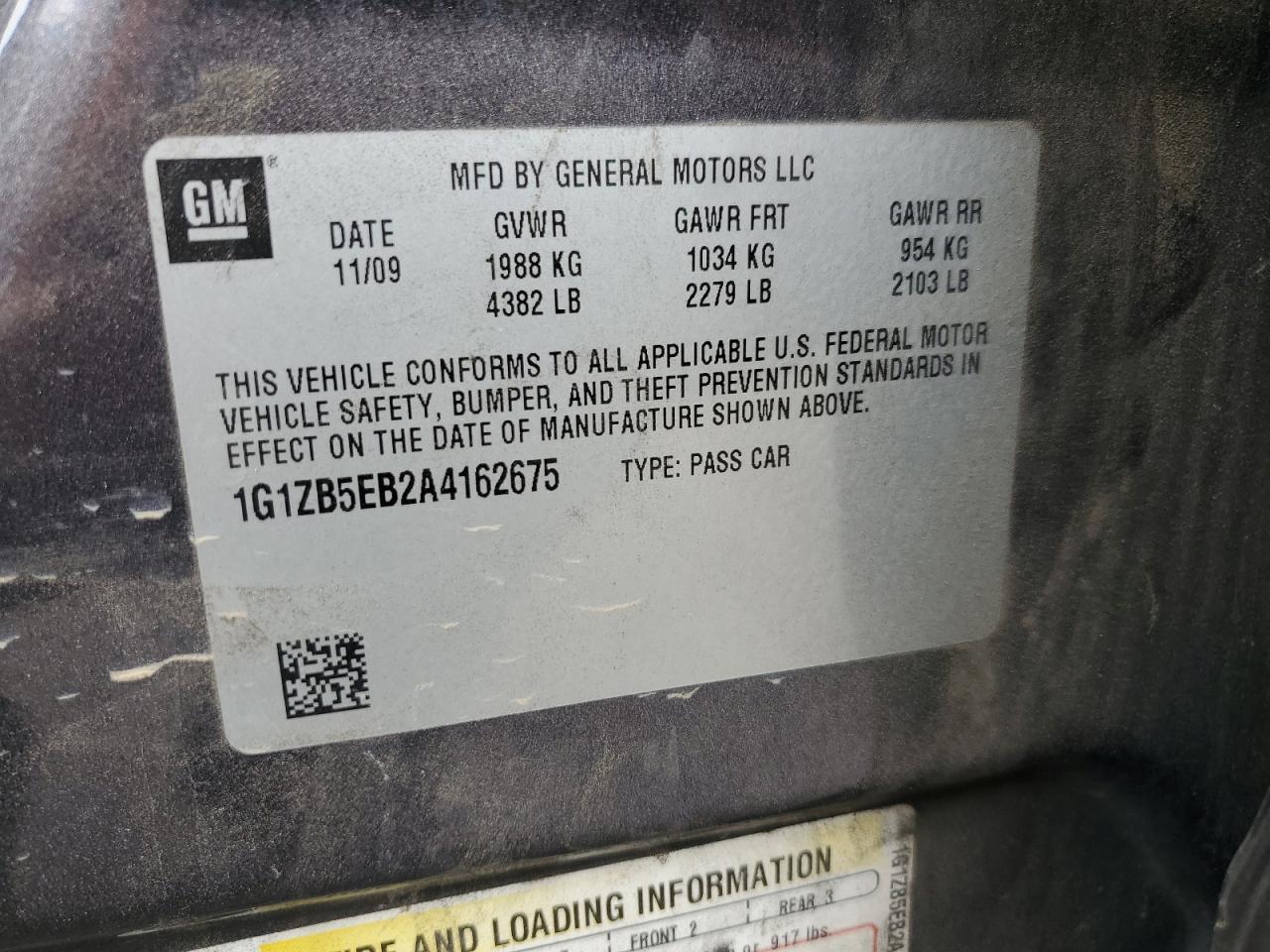 2010 Chevrolet Malibu Ls VIN: 1G1ZB5EB2A4162675 Lot: 65817614