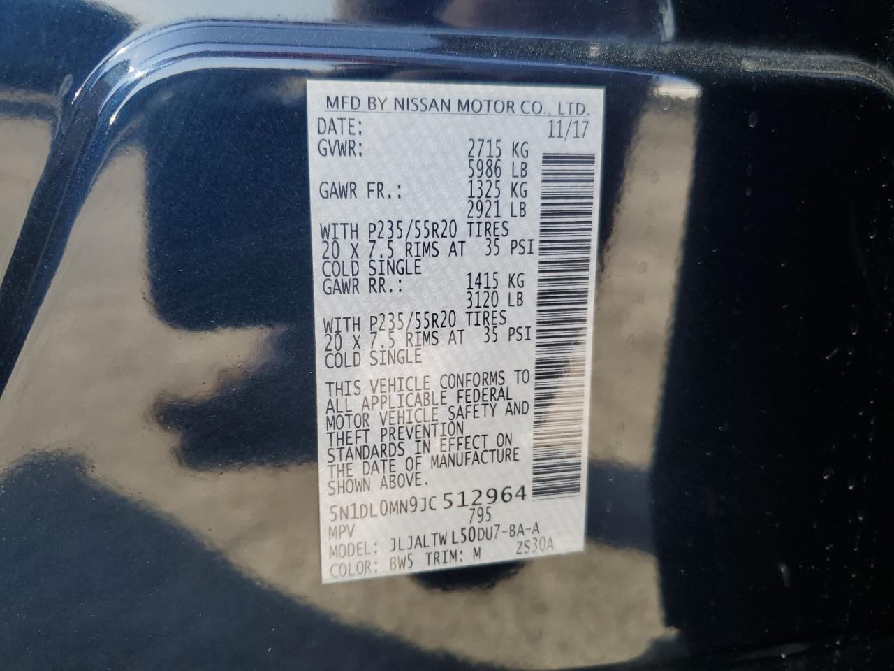 2018 Infiniti Qx60 VIN: 5N1DL0MN9JC512964 Lot: 66606694